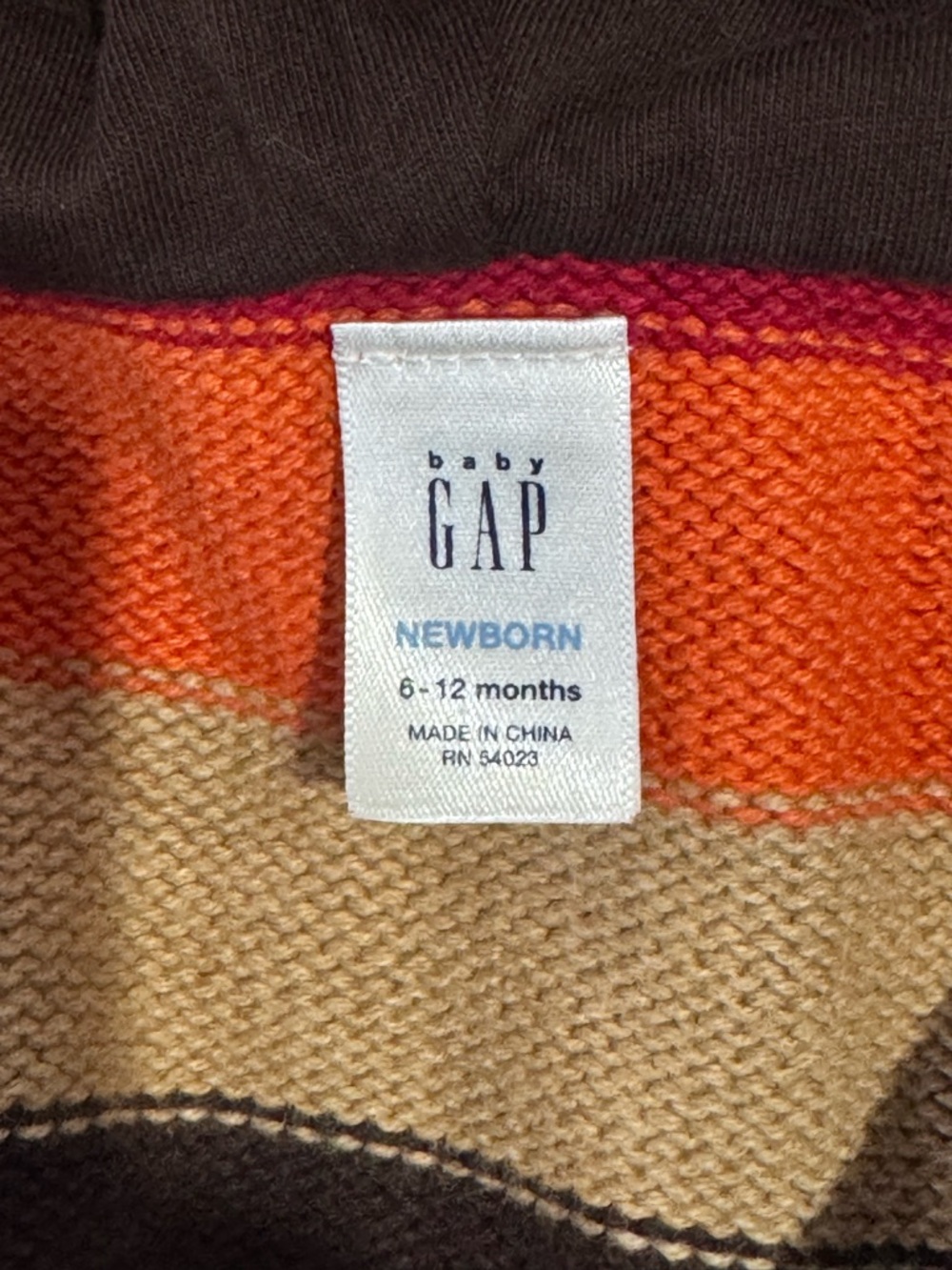 Baby GAP Striped Hooded full Zip-Up Sweater Pockets Size 9-12 Month - Picture 6 of 7